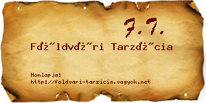 Földvári Tarzícia névjegykártya